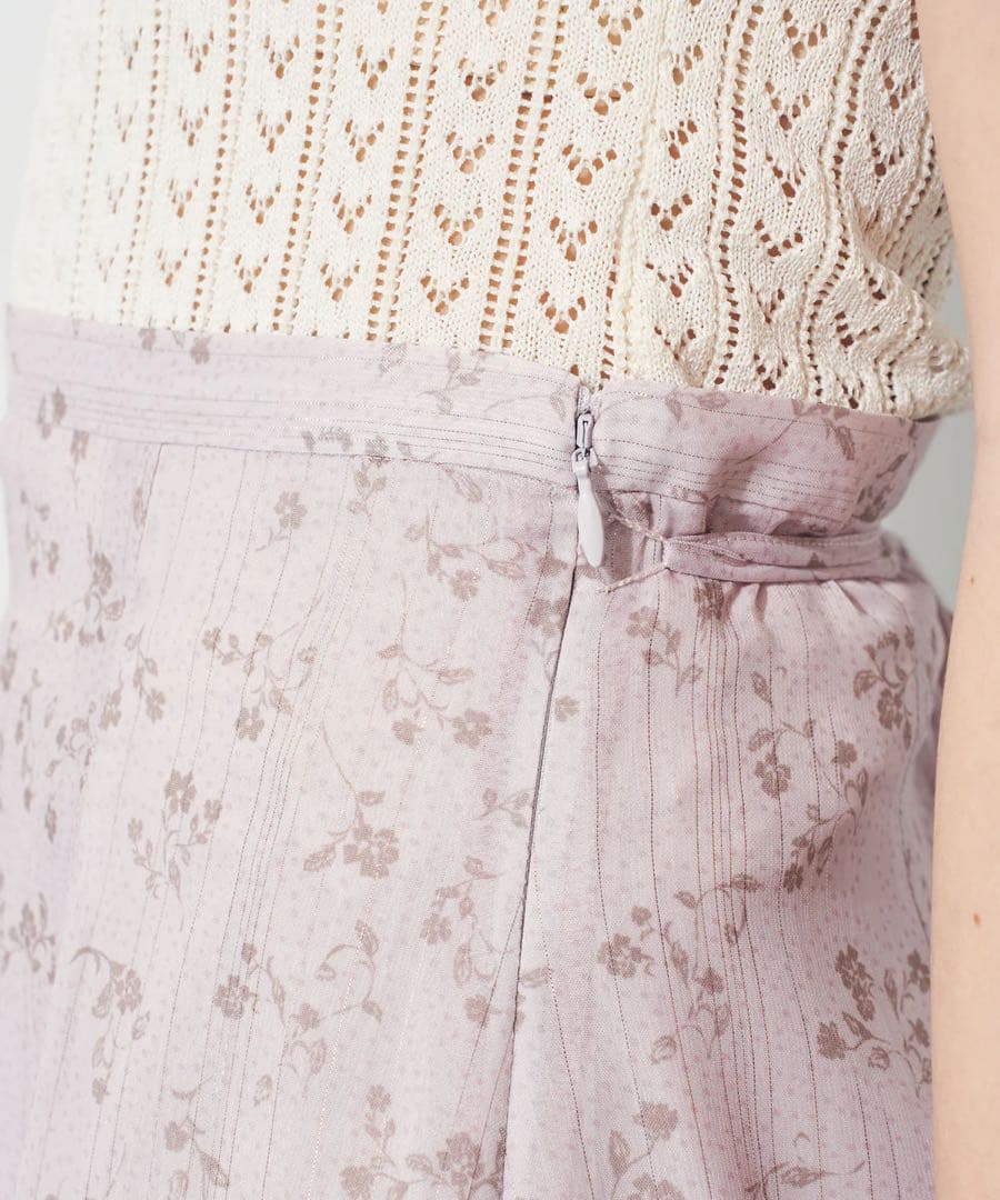 @　ME COUTUREラメドットフルールスカート　ベビーピンク