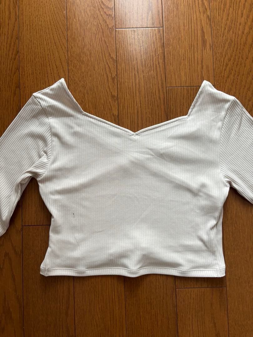 【美品】SUKALAスカーラリブカシュクールトップス(M/ライトベージュ)