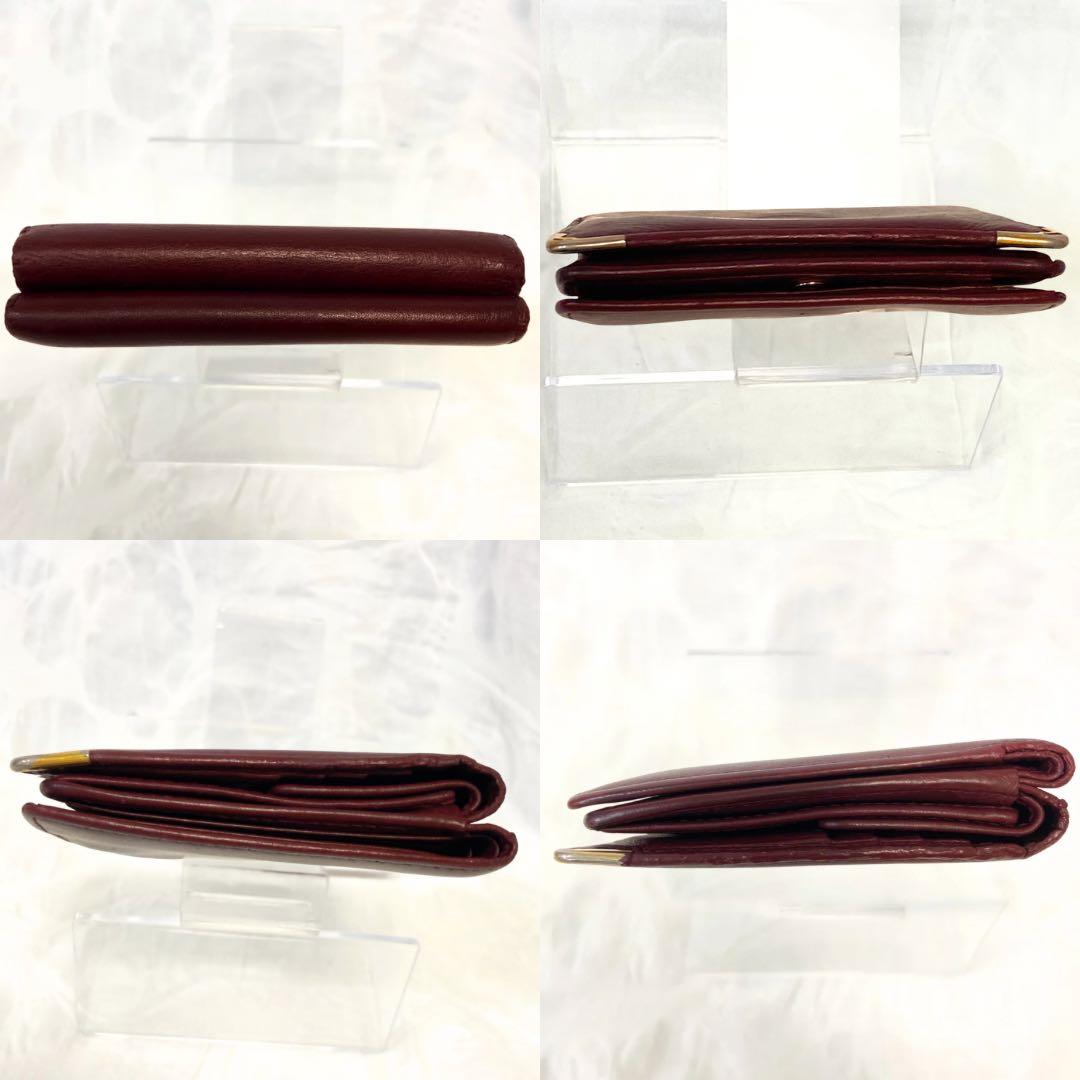 良品【希少】Cartier 折り財布　マストライン　金具　 ボルドー