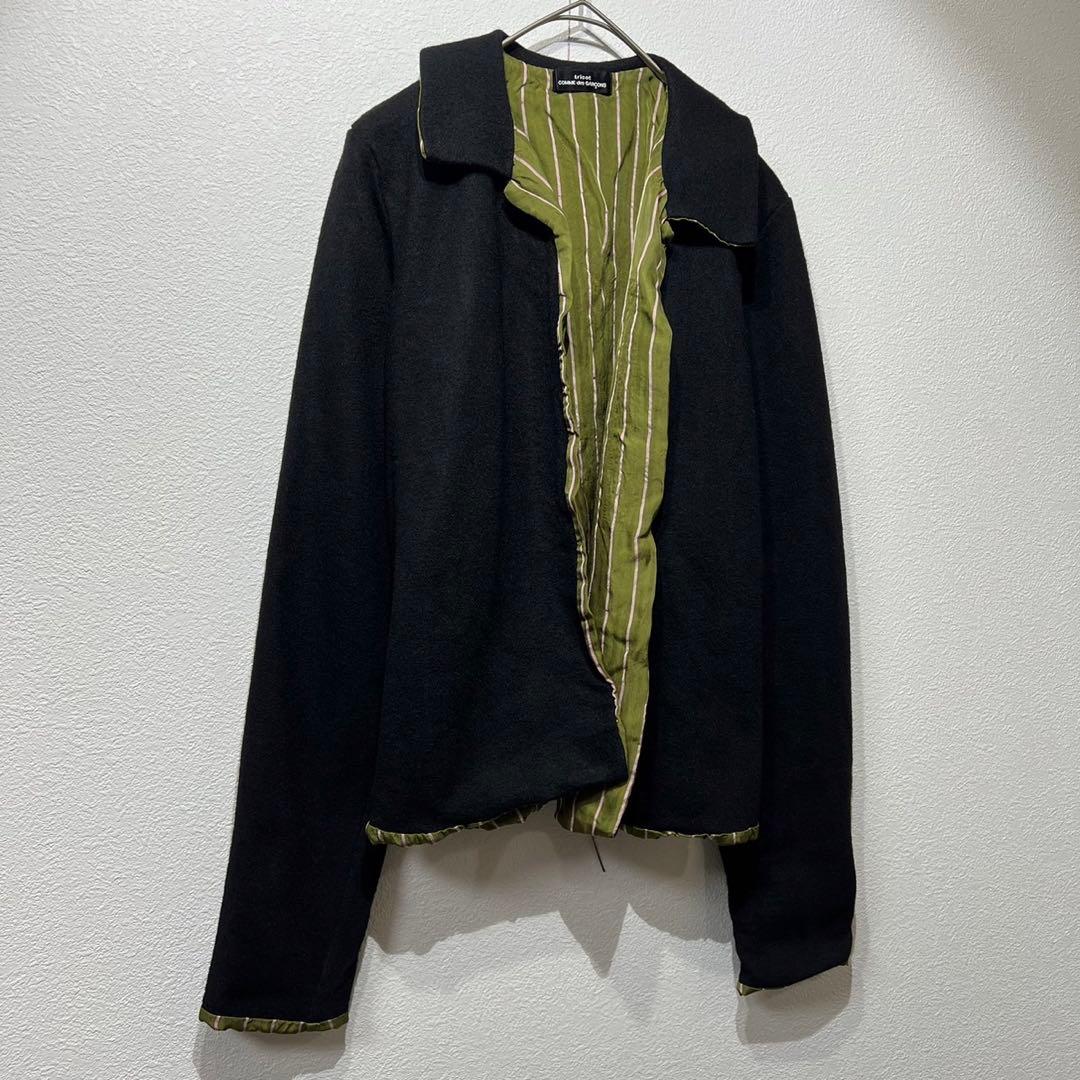 希少 美品 00年製 トリココムデギャルソン ボタンレス ストライプ ジャケット