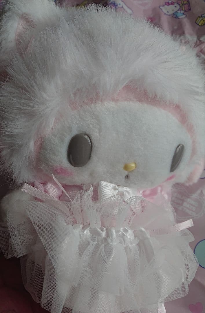 【美品】サンリオ マイメロディ 白猫バレリーナ ぬいぐるみ