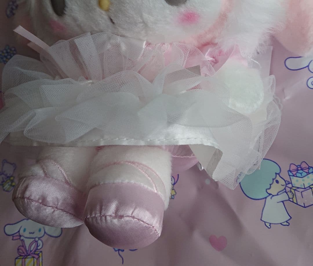 【美品】サンリオ マイメロディ 白猫バレリーナ ぬいぐるみ