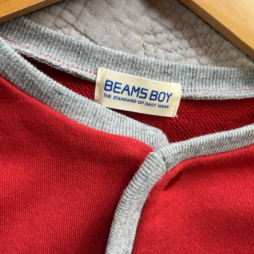 BEAMS BOY／2トーンスウェットカーディガン