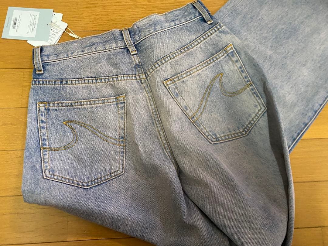 新品♡searoomlynn☆ハイウエストワイドストレート SRN05 ブルー