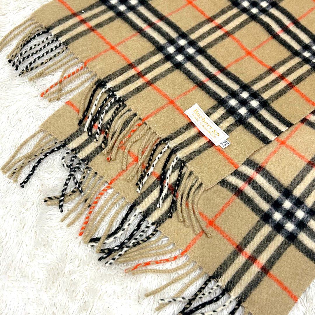 BURBERRY マフラー ノバチェック カシミア100% オールド バーバリー