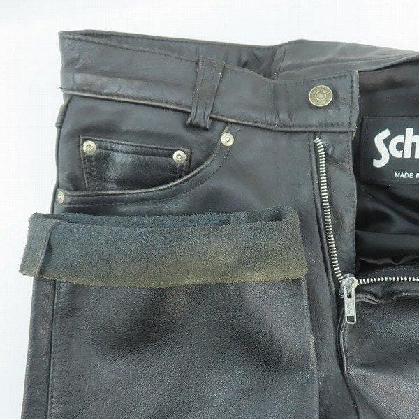 Schott ショット ブラックレザーパンツ 牛革