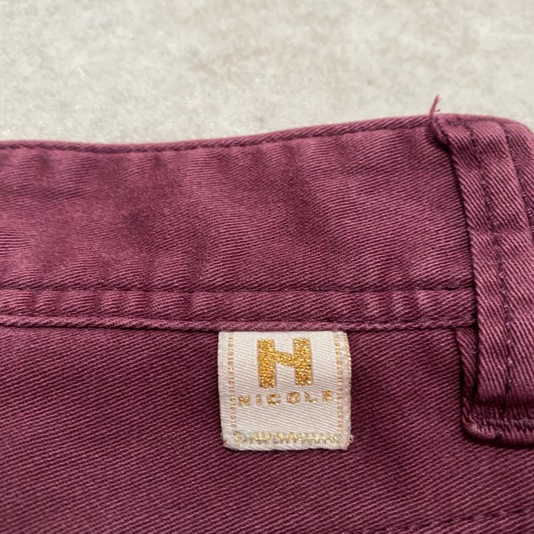HIDEAWAYS NICOLE お兄系 ギミックy2k ボルドー フレアパンツ