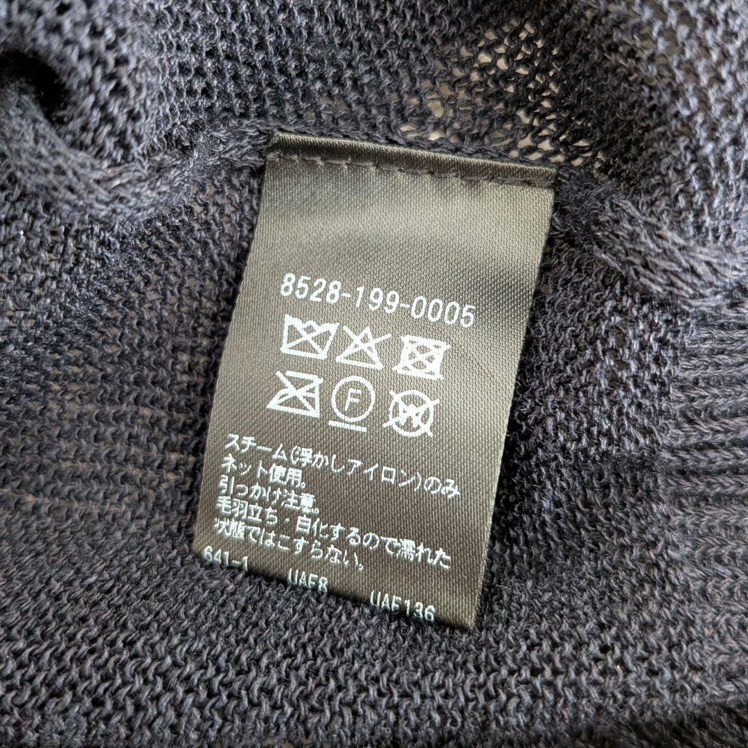 美品✨️conte ディープVネック　カーディガン　ネイビー　麻　シルク　フリー