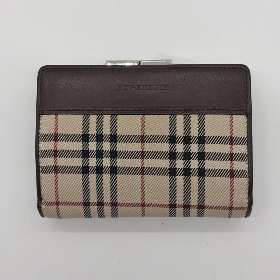 BURBERRY バーバリー がま口 二つ折り財布 ノバチェック レザー