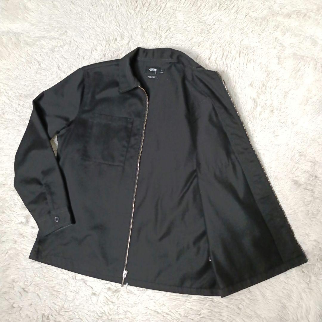 極美品■STUSSY フルジップ ブルゾン ブラック コットンジャケット