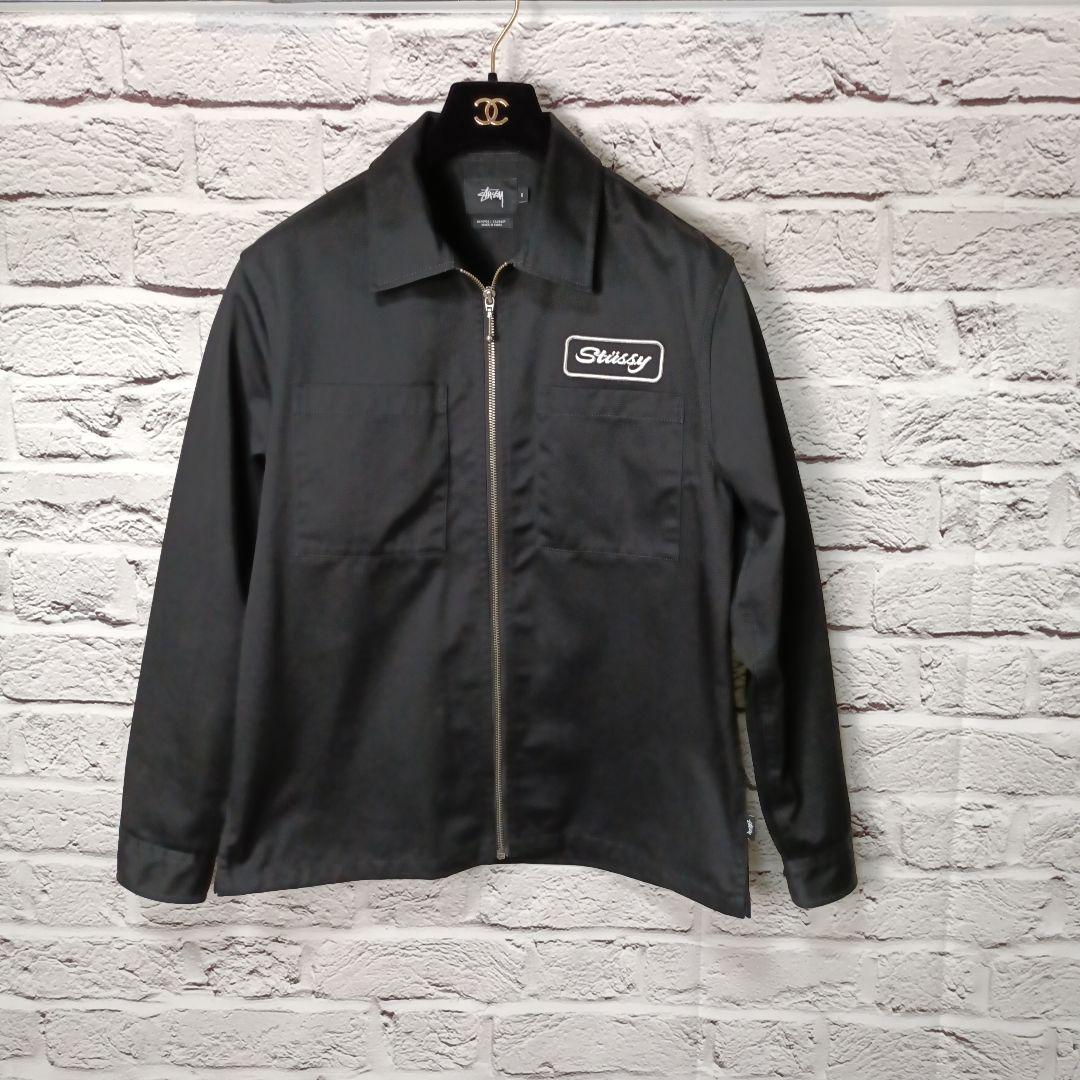 極美品■STUSSY フルジップ ブルゾン ブラック コットンジャケット