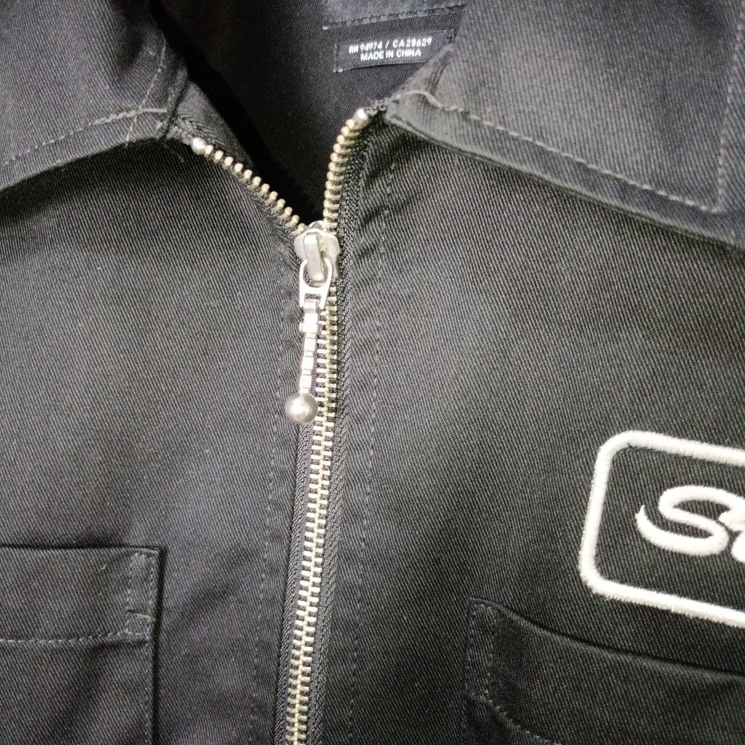 極美品■STUSSY フルジップ ブルゾン ブラック コットンジャケット