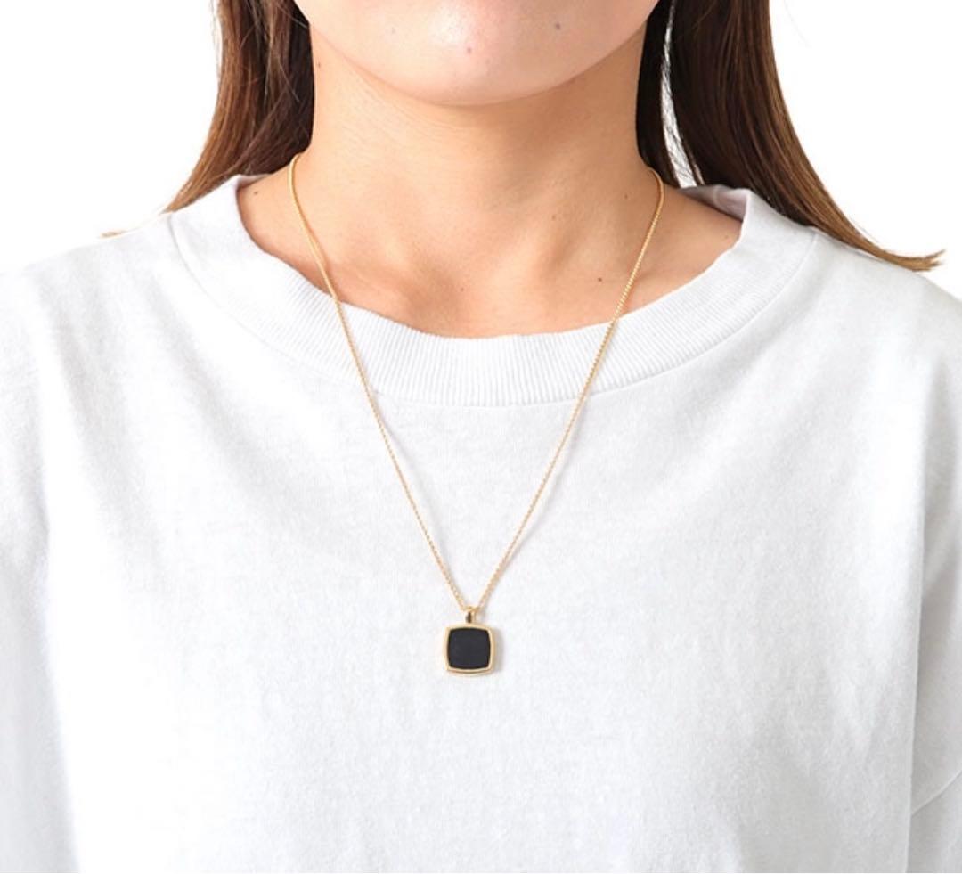 TOMWOOD トムウッド Cushion Pendant Onyx Gold