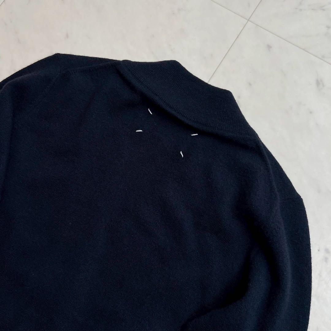 Maison Margiela エルボーパッチ 4ステッチ カーディガン 紺