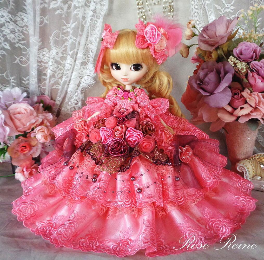 ★初売りセール アンネローゼ王妃 麗しのコーラルピンクフリルドールドレス豪華4P