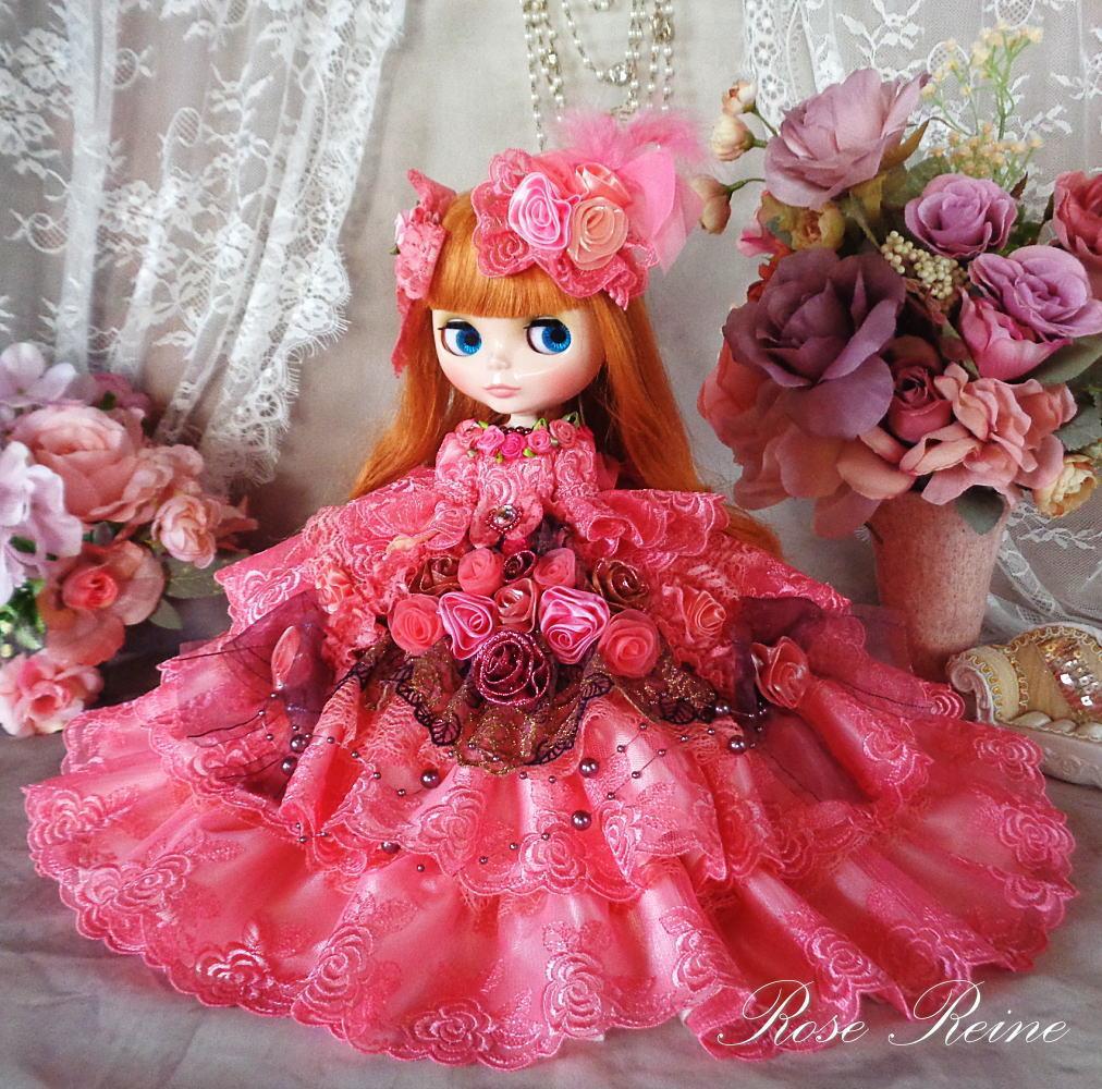 ★初売りセール アンネローゼ王妃 麗しのコーラルピンクフリルドールドレス豪華4P