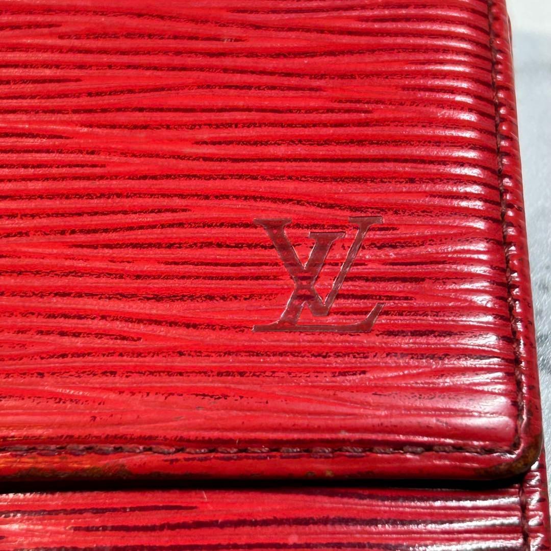 LV ルイヴィトン 3つ折り財布 エピ ポルトピエカルトクレディ モネ 赤