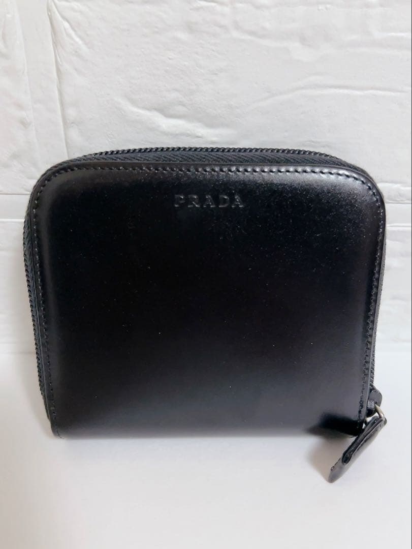 プラダ　PRADA 折り財布　ブラック　M170 カーフレザー