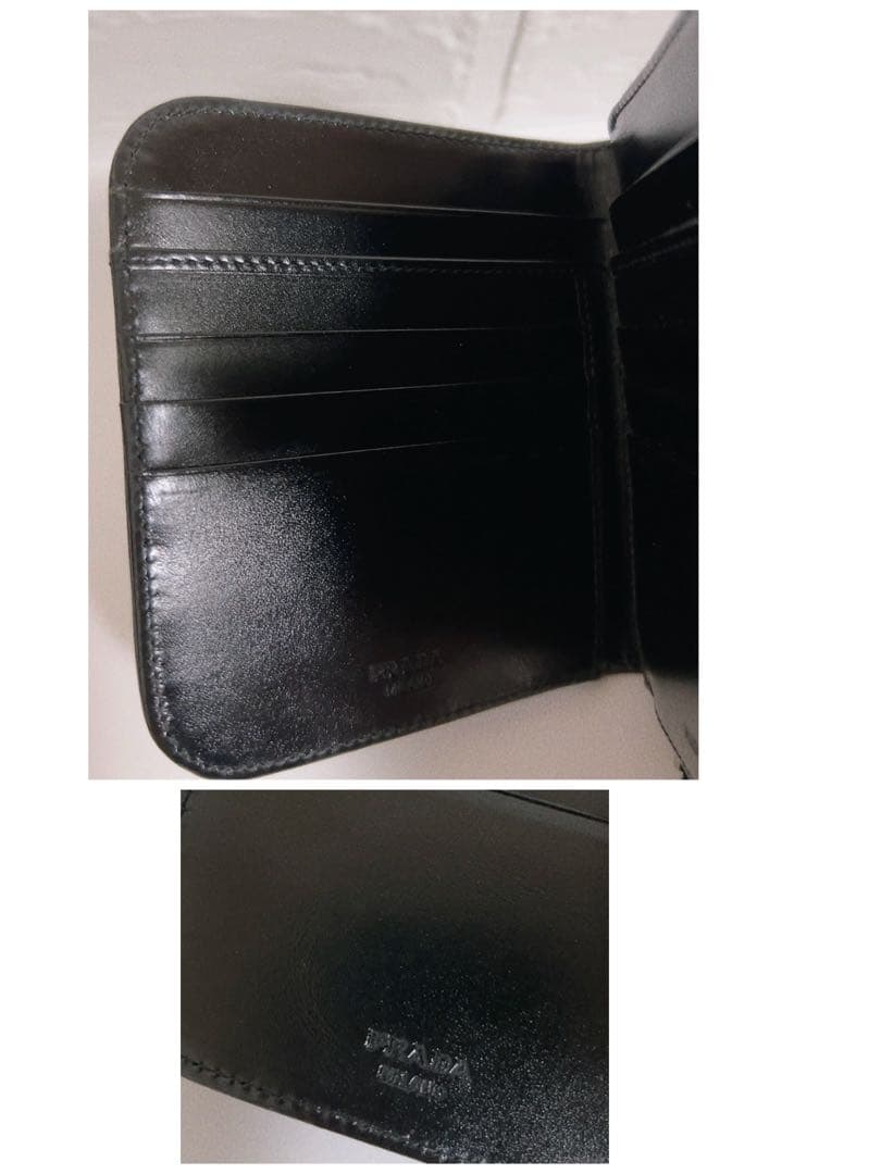 プラダ　PRADA 折り財布　ブラック　M170 カーフレザー