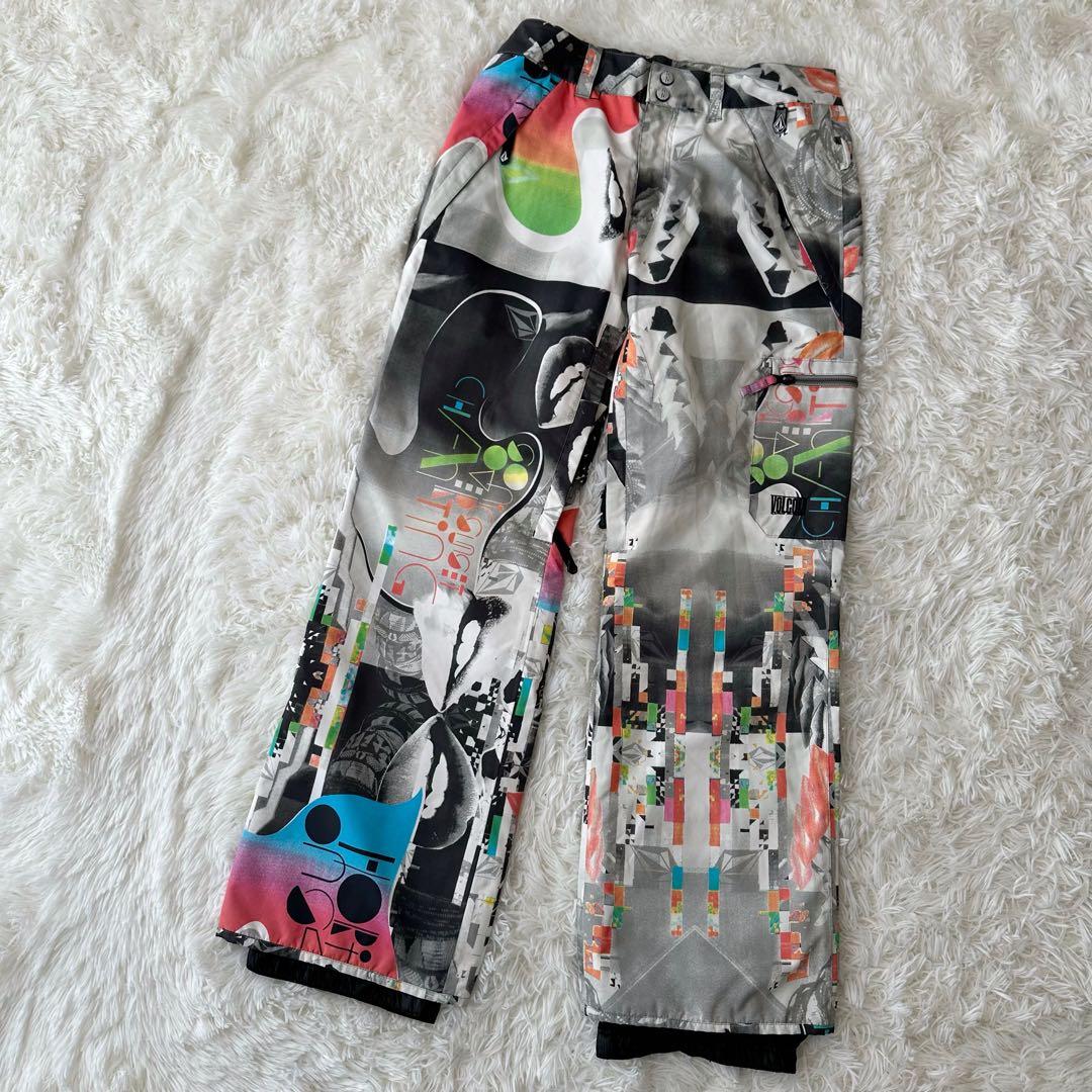VOLCOM ボルコム スノーボードウエアー 総柄 パンツ Mサイズ 洗濯可②