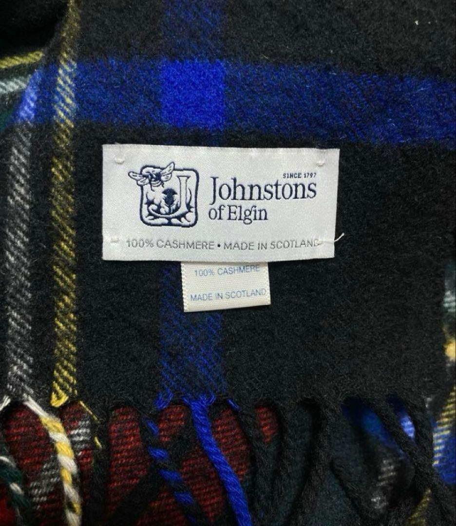 Johnstons of elginのカシミヤ100%大判マフラー　送料無料