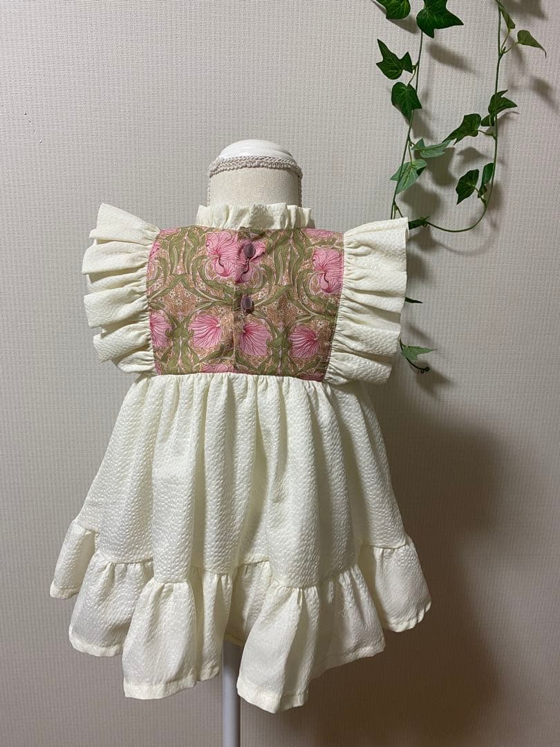 ハンドメイドノースリーブワンピース　80cm