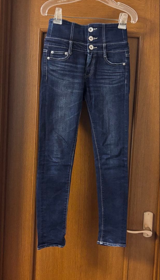 ‪*‬様 ハイウエストウエストクロススキニーデニムパンツ