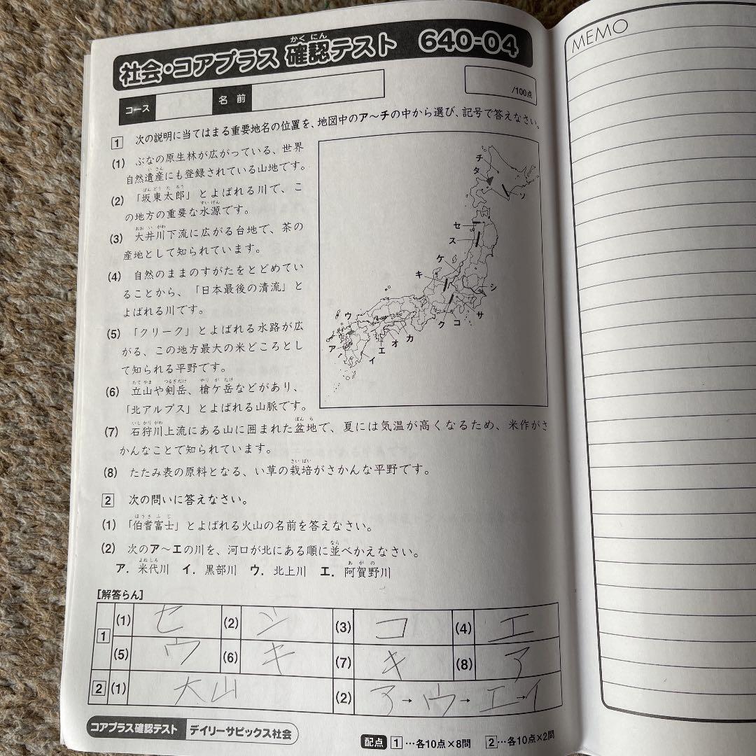 サピックス6年社会コアプラス