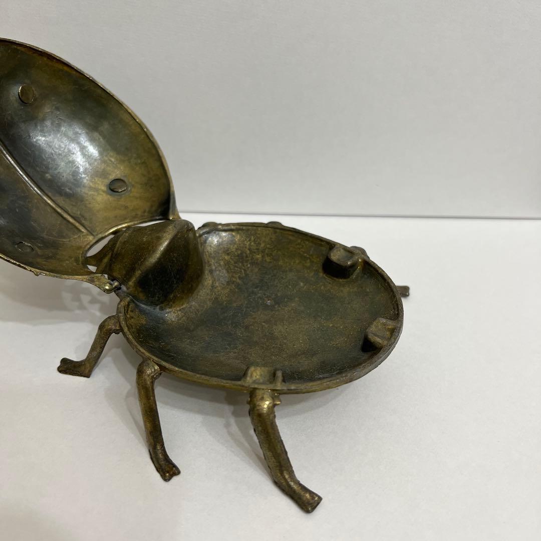真鍮 イタリア アンティーク 灰皿小物入れ 蚤の市 真鍮雑貨 てんとう虫 骨董品