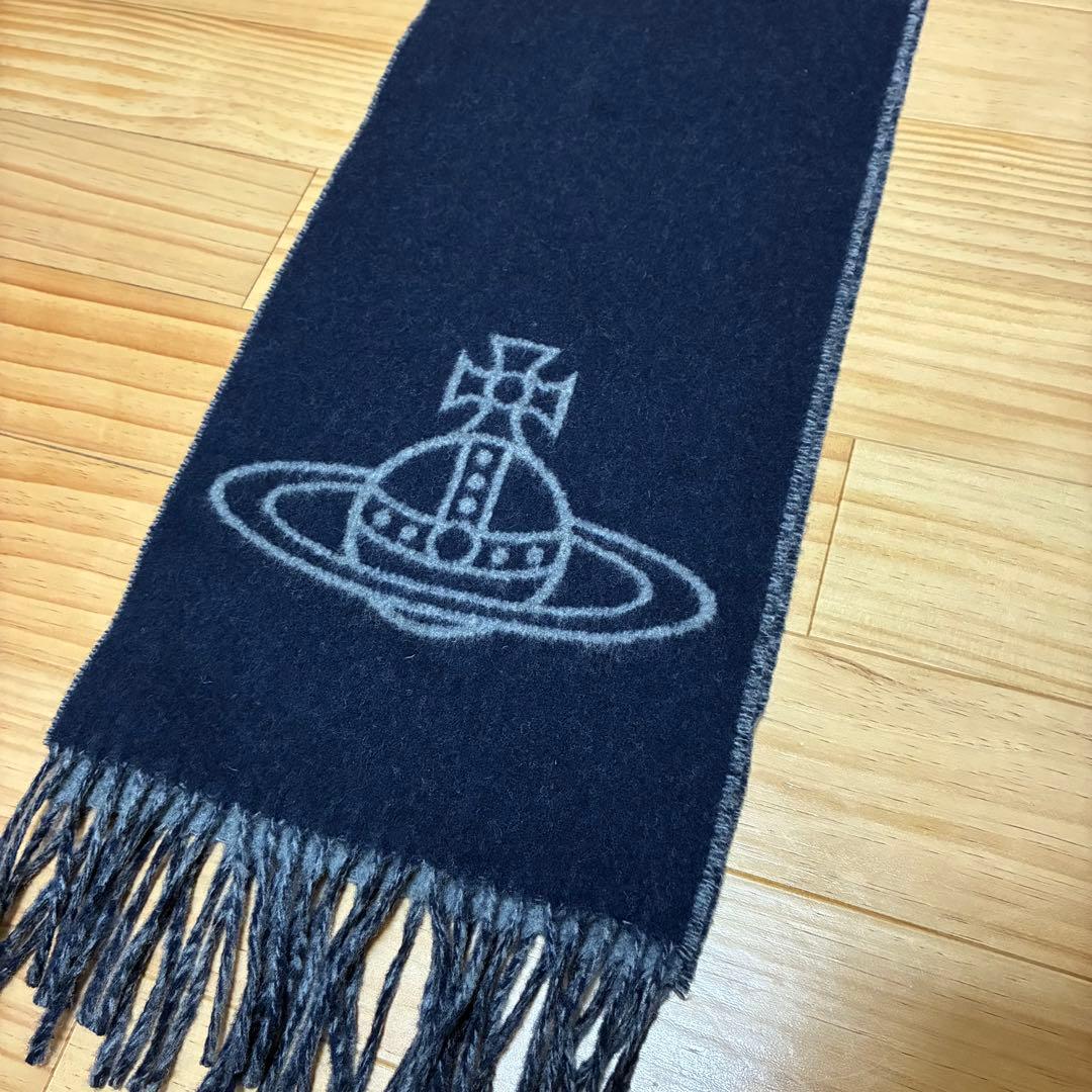 【美品】Vivienne Westwood ビックオーブ リバーシブルマフラー