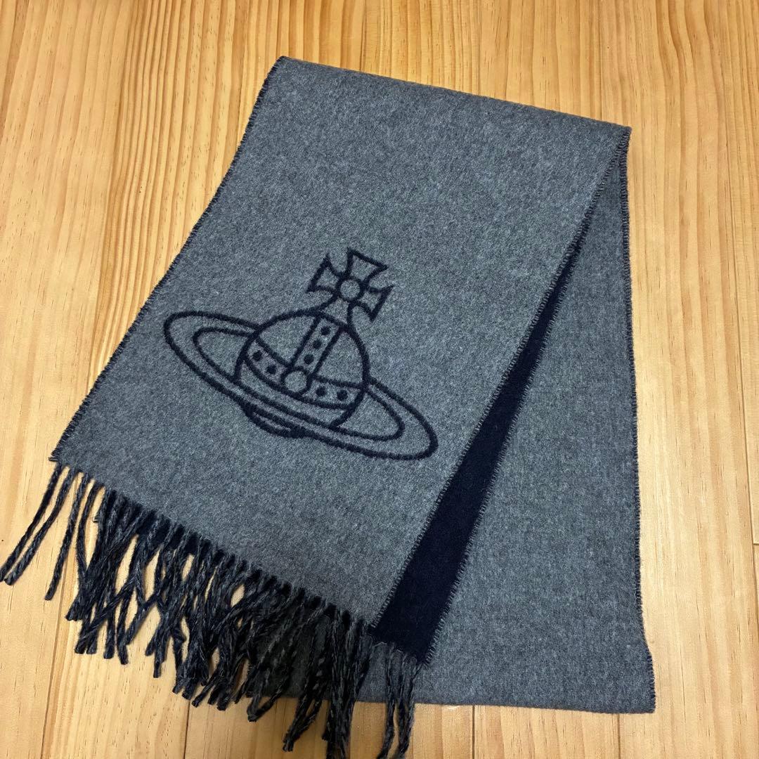 【美品】Vivienne Westwood ビックオーブ リバーシブルマフラー