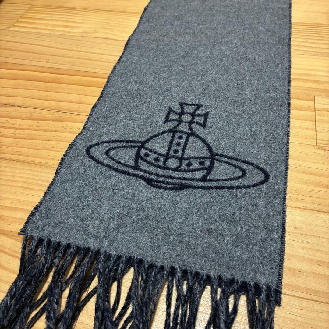 【美品】Vivienne Westwood ビックオーブ リバーシブルマフラー