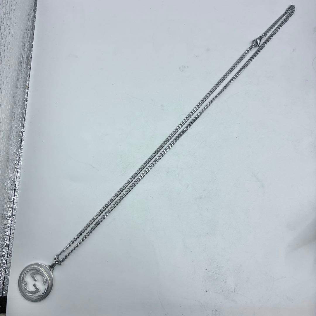 【美品】グッチ　インターロッキング　ギョーシェ　ネックレス　シルバー　人気
