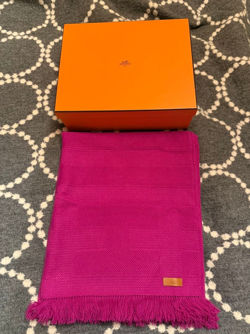 HERMES レイエH カシミヤ大判ストール