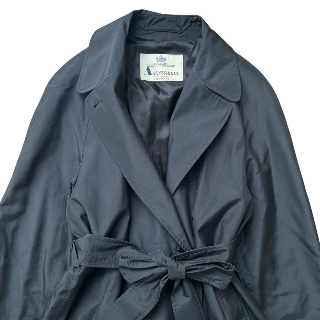 Aquascutum　シルク　トレンチコート　イングランド製　白タグ　高級