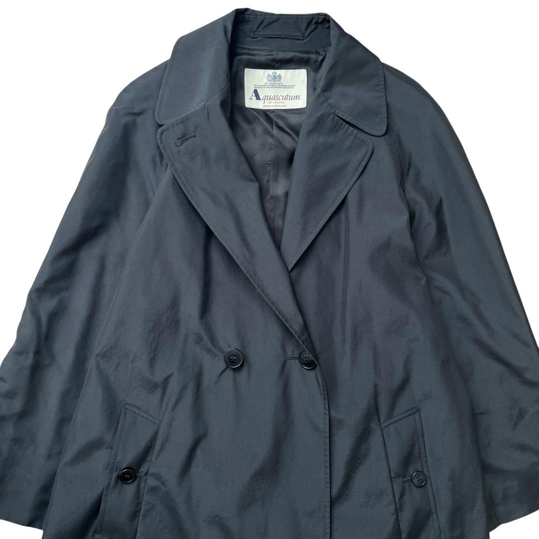 Aquascutum　シルク　トレンチコート　イングランド製　白タグ　高級