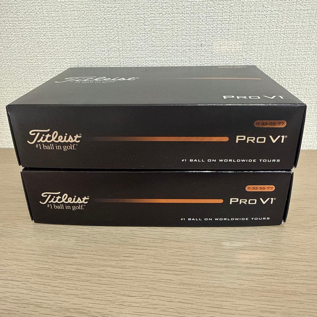 TITLEISTタイトリストプロV1 ダブルナンバー1ダース12球x 2箱セット