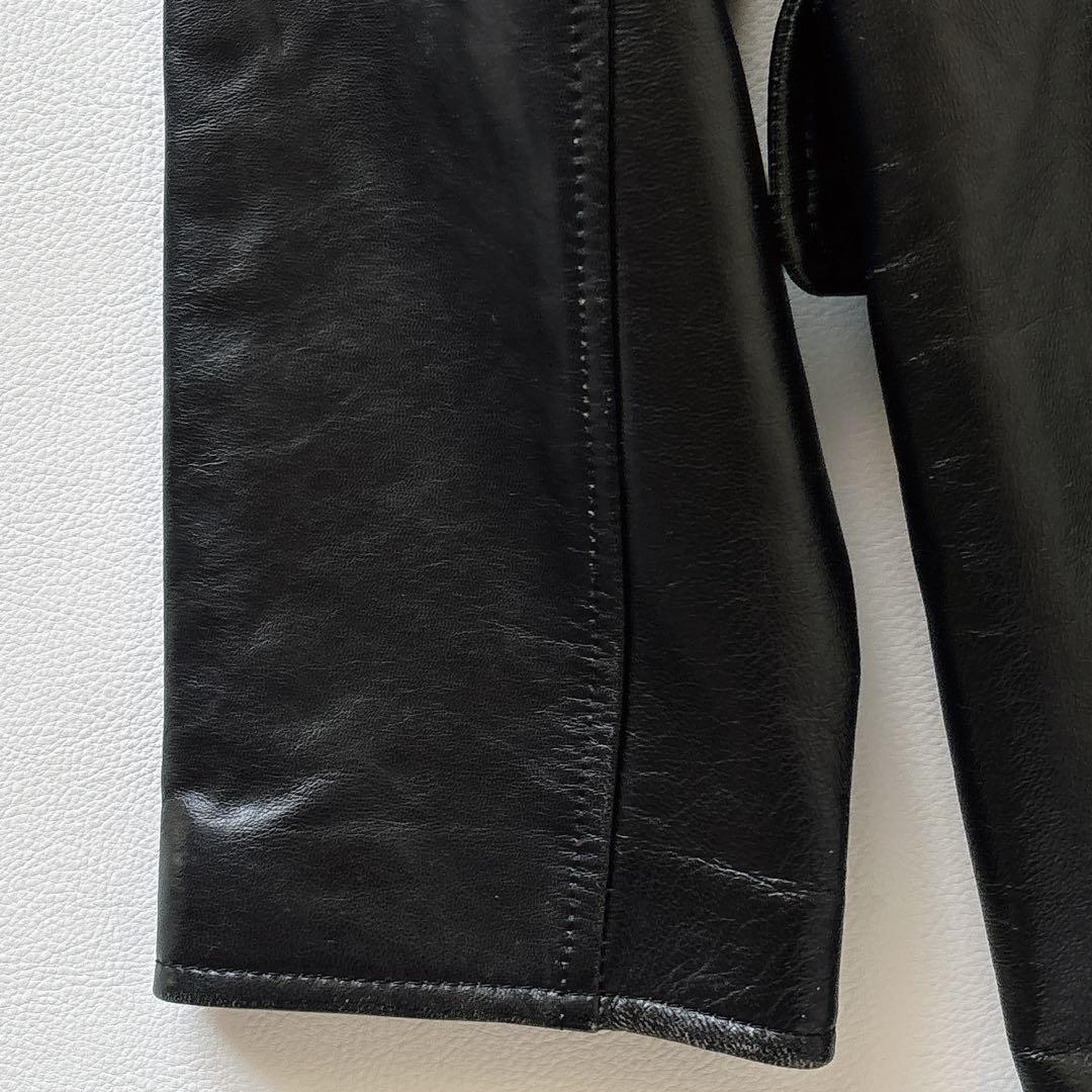【高級】 美品✨BALMAIN ロングレザーコート ラムレザー　黒