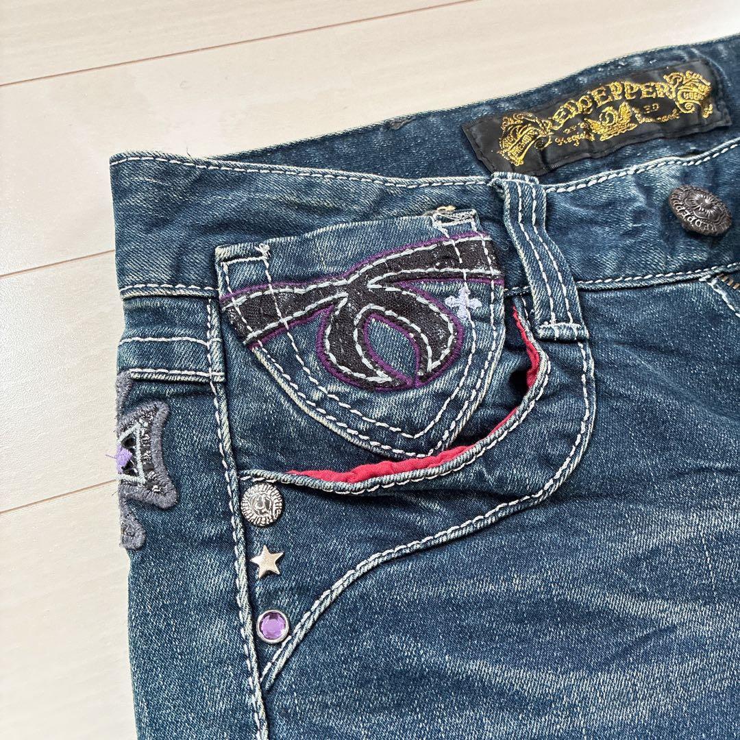 RED PEPPER レッドペッパー デニムパンツ 刺繍 y2k サイズ25 M