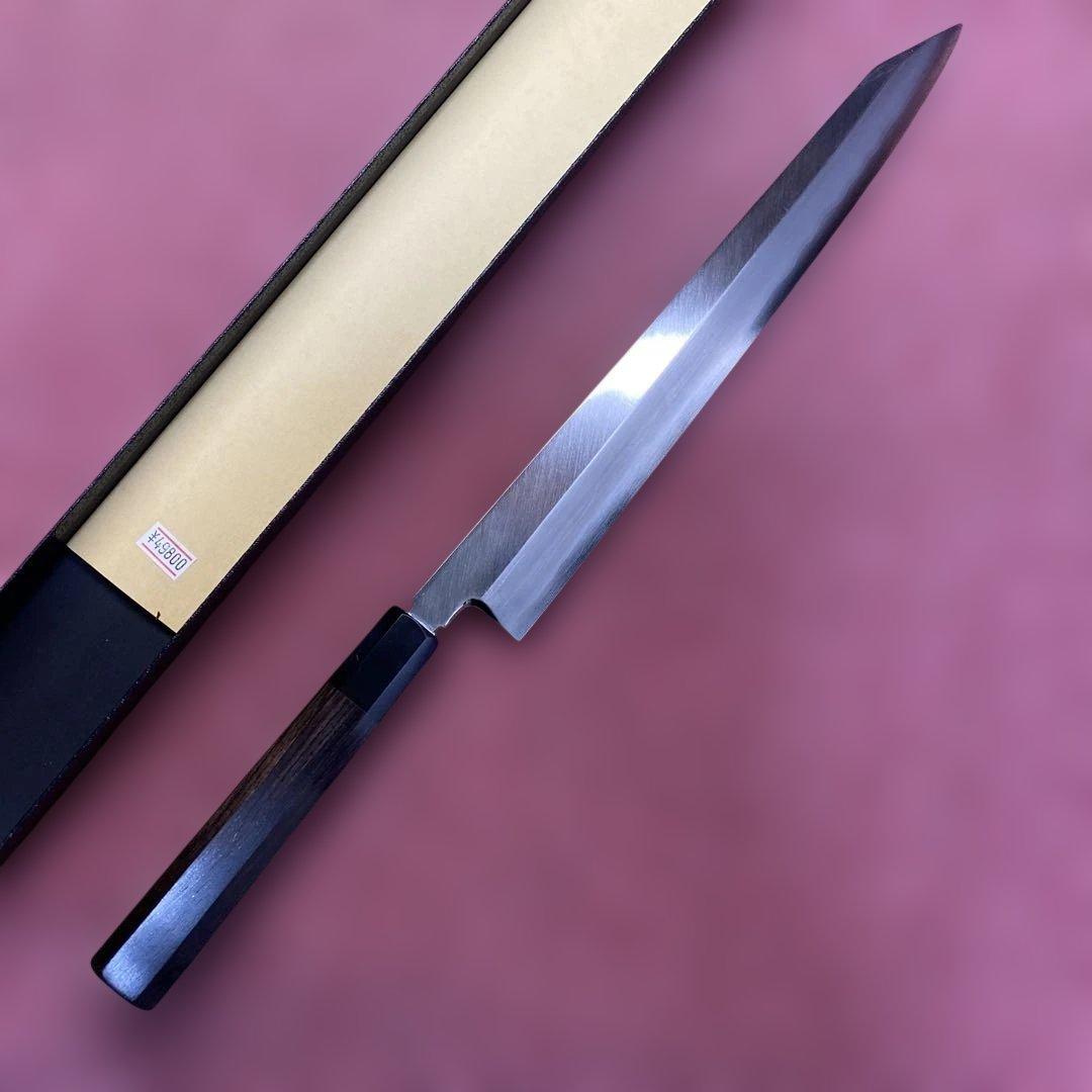 銀三　勘所切付柳刃包丁　300㎜ 尺0寸