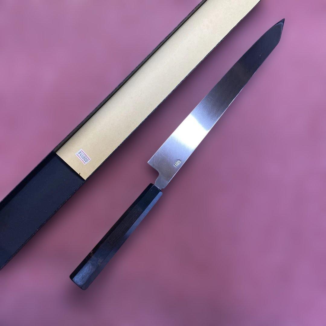 銀三　勘所切付柳刃包丁　300㎜ 尺0寸