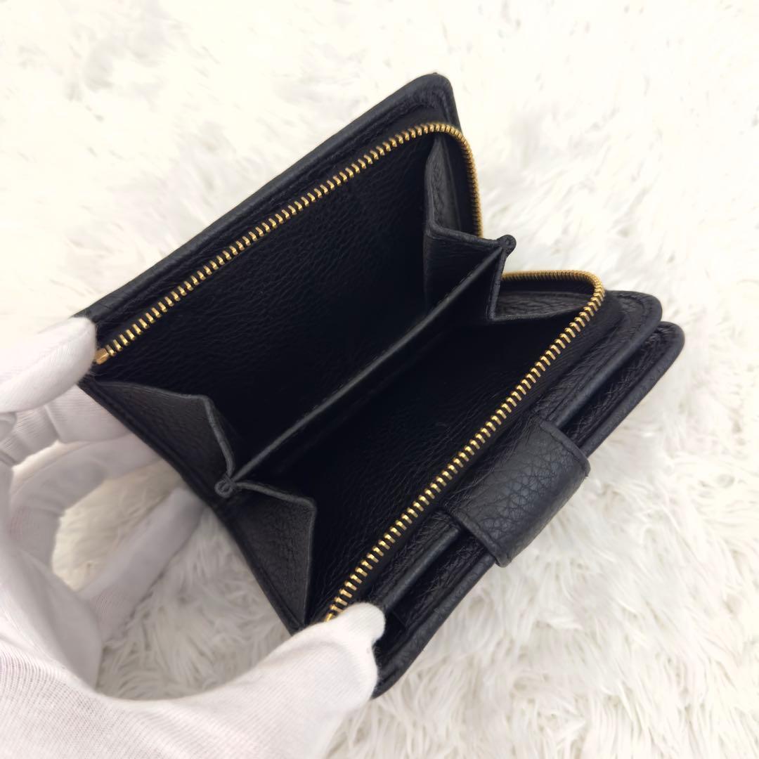 美品⭐️RFID搭載 PRADA プラダ ヴィッテログレイン ブラック レザー