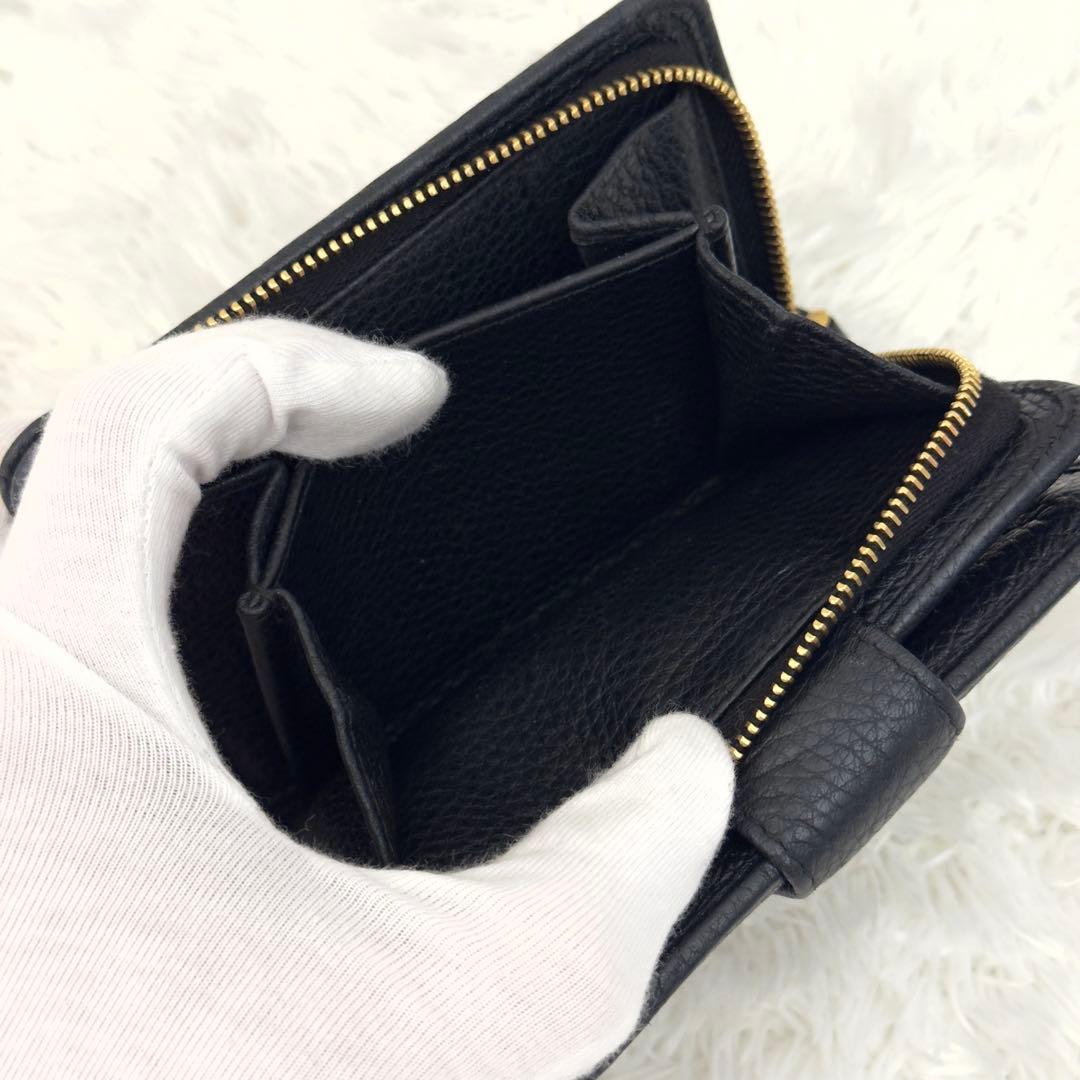 美品⭐️RFID搭載 PRADA プラダ ヴィッテログレイン ブラック レザー