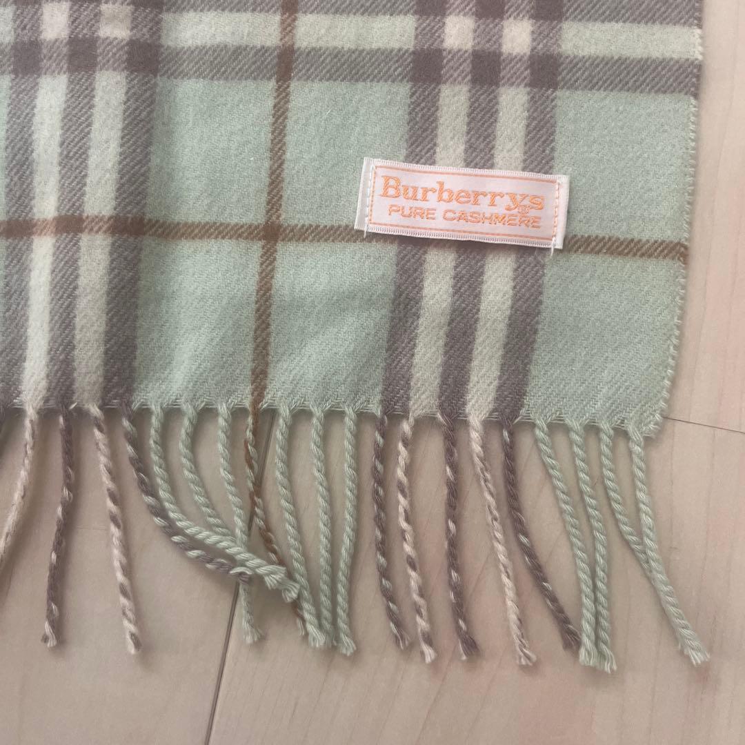 Burberry Blue Label カシミヤ マフラー ミントグリーン