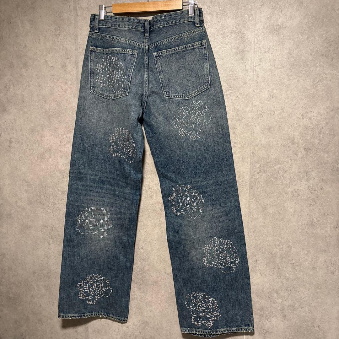 ZARA ザラ ハイウエストバレル TRF フラワーデニムパンツ EU36