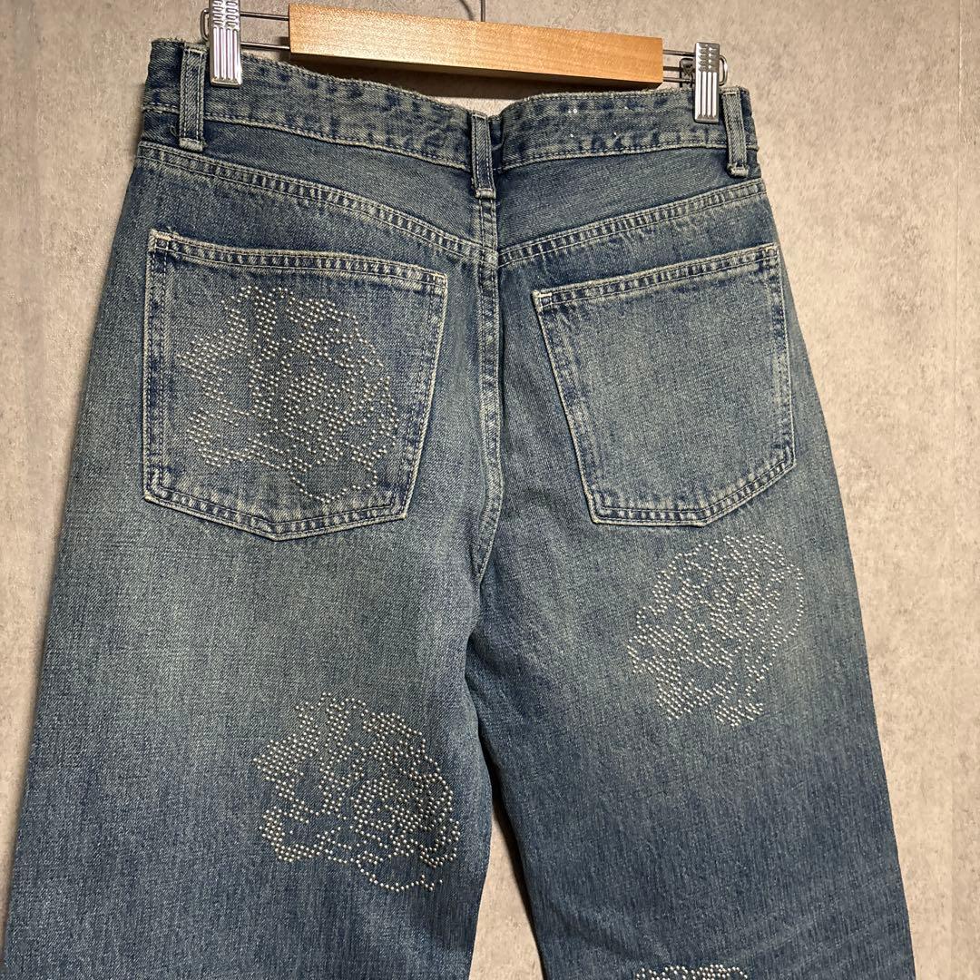 ZARA ザラ ハイウエストバレル TRF フラワーデニムパンツ EU36