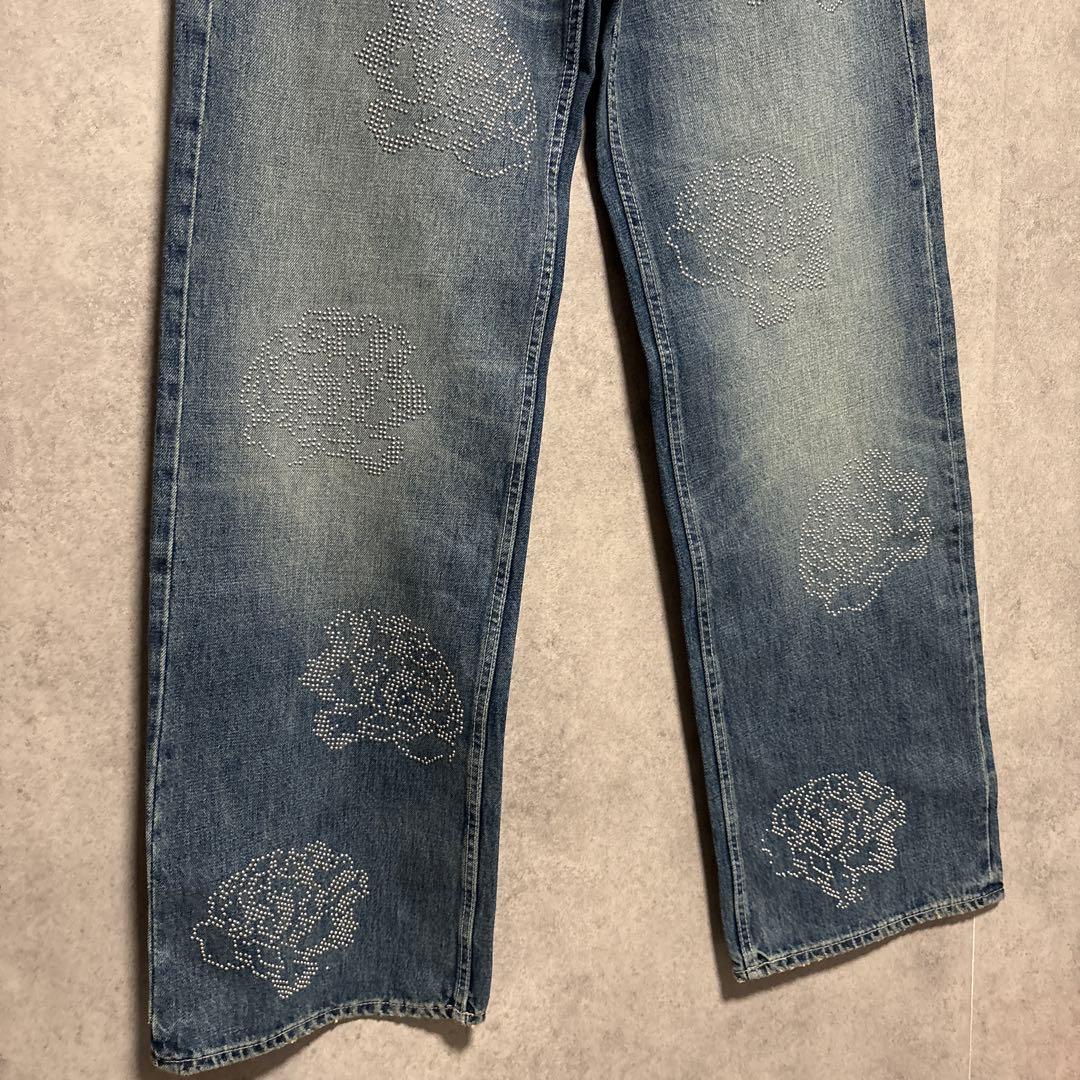 ZARA ザラ ハイウエストバレル TRF フラワーデニムパンツ EU36
