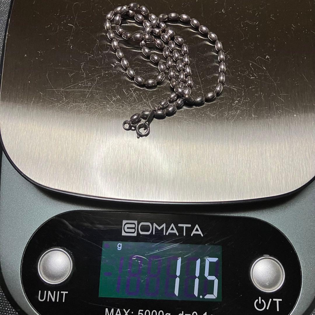 SILVER 925 シルバー ネックレス ボールチェーン 楕円