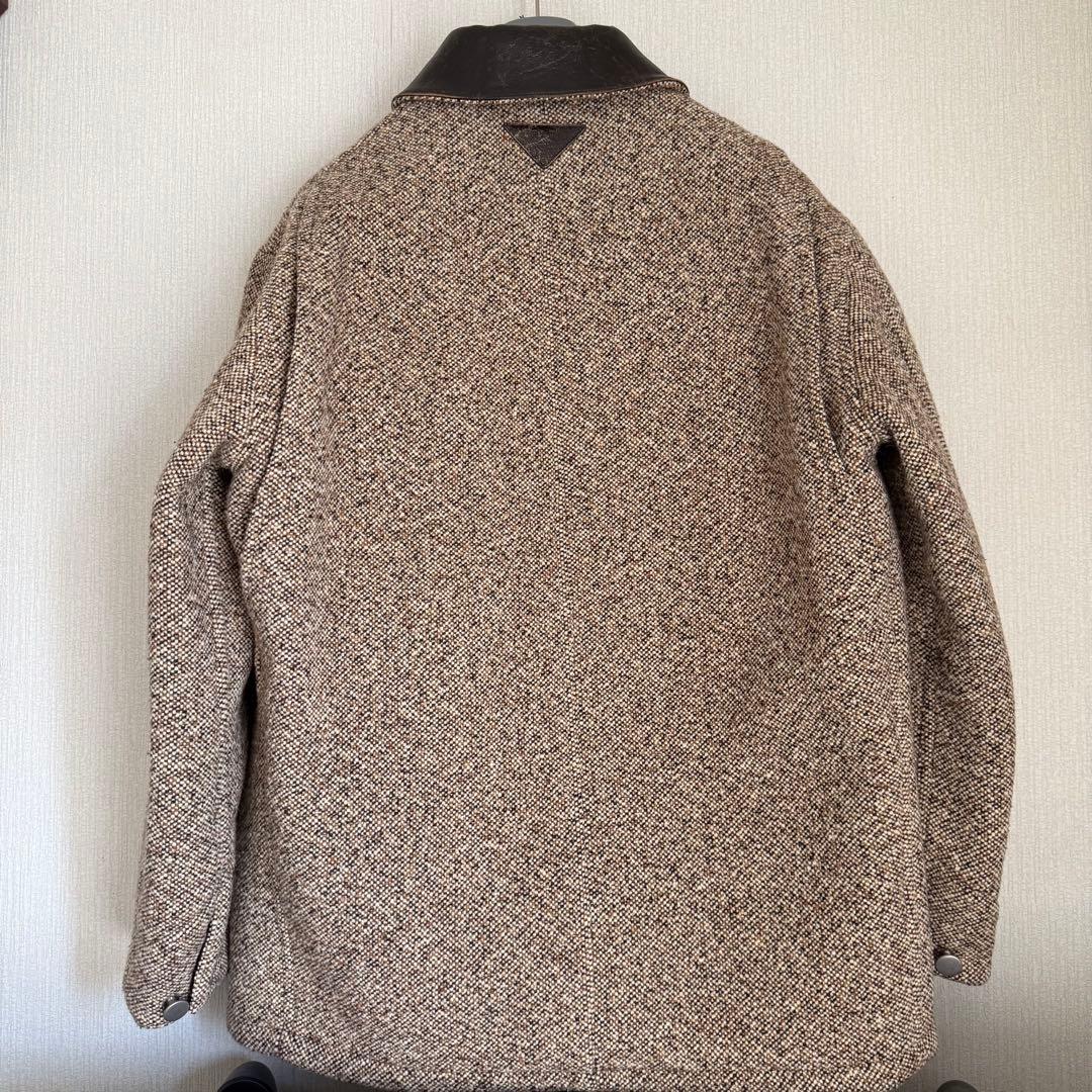 PRADA 24AWレザーカラー オーバー サイズジャケット コート XS