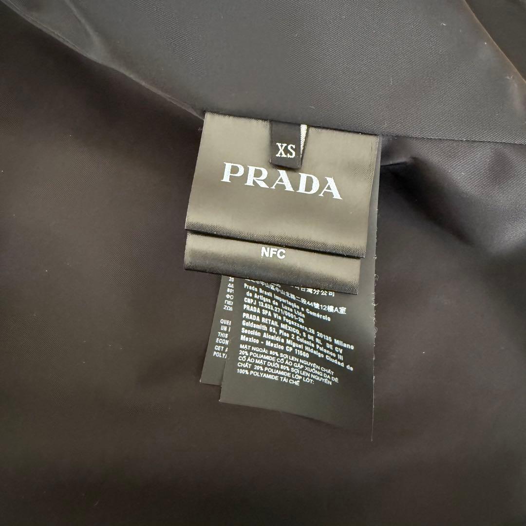 PRADA 24AWレザーカラー オーバー サイズジャケット コート XS